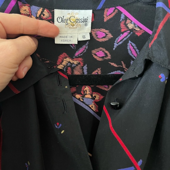 Oleg Cassini vintage short dress long sleeve + belt size 6 excellent condition - Picture 6 of 16